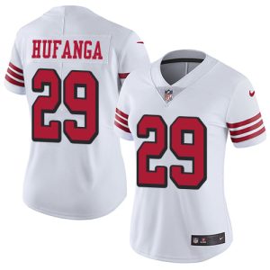 49ers #29 Talanoa Hufanga White Rush Women's Stitched NFL Vapor Untouchable Limited Jersey