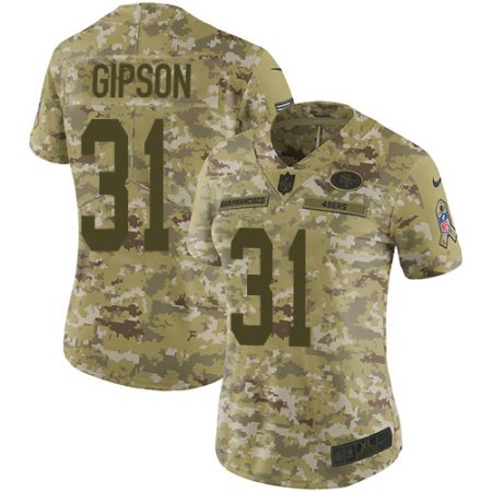 elite 49ers #31 Tashaun Gipson Camo Women's Stitched NFL Limited 2024 Salute To Service Jersey