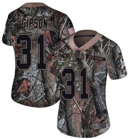 49ers #31 tashaun gipson camo women's stitched nfl limited rush realtree cheap jersey