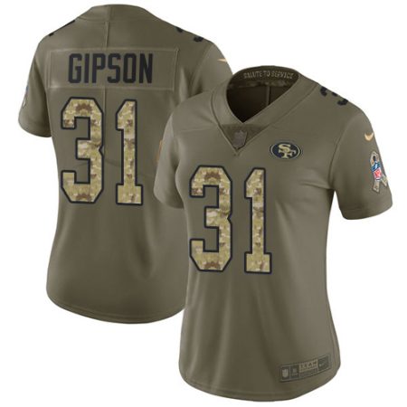 49ers #31 tashaun gipson olive/camo women's stitched nfl limited 2024 salute to service cheap jersey