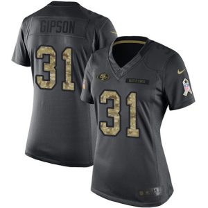 49ers #31 tashaun gipson black women's stitched nfl limited 2024 salute to service elite jersey