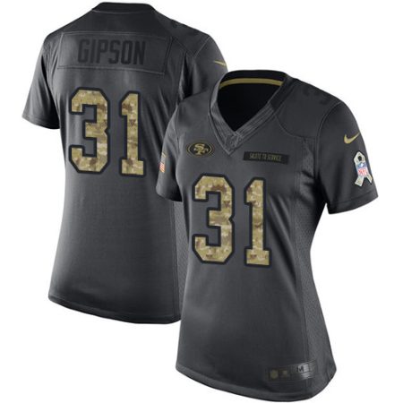 49ers #31 tashaun gipson black women's stitched nfl limited 2024 salute to service elite jersey