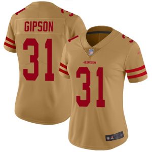 49ers #31 Tashaun Gipson Gold Women's Stitched NFL Limited Inverted Legend Jersey