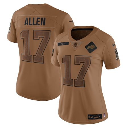 Buffalo Bills #17 Josh Allen Women's 2024 Salute To Service Limited Jersey - Brown