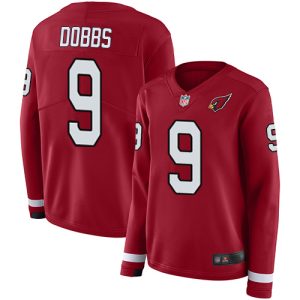 cardinals #9 joshua dobbs red team color women's stitched nfl limited therma long sleeve elite jersey