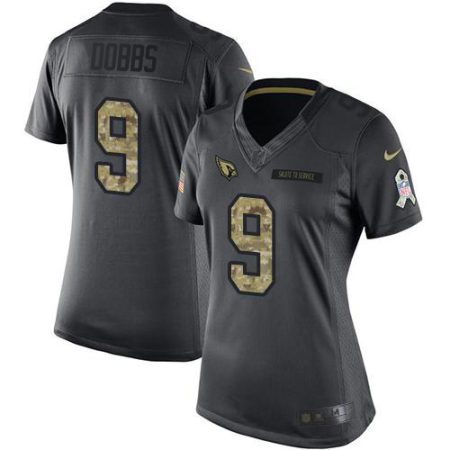 wholesale Cardinals #9 Joshua Dobbs Black Women's Stitched NFL Limited 2024 Salute to Service Jersey