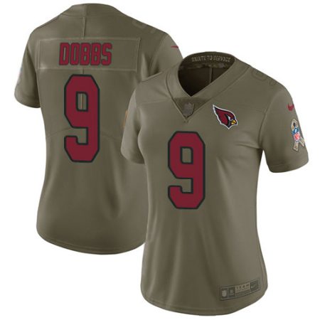 cardinals #9 joshua dobbs olive women's stitched nfl limited 2024 salute to service elite jersey