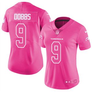 Cardinals #9 Joshua Dobbs Pink Women's Stitched NFL Limited Rush Fashion Jersey