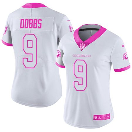 cheap Cardinals #9 Joshua Dobbs White/Pink Women's Stitched NFL Limited Rush Fashion Jersey