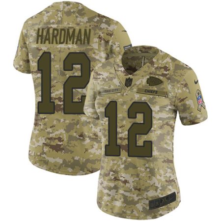 Chiefs #12 Mecole Hardman Camo Women's Stitched NFL Limited 2024 Salute to Service Jersey