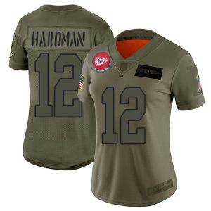 Chiefs #12 Mecole Hardman Camo Women's Stitched NFL Limited 2024 Salute to Service Jersey