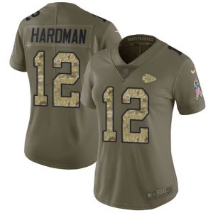 elite Chiefs #12 Mecole Hardman Olive/Camo Women's Stitched NFL Limited 2024 Salute to Service Jersey