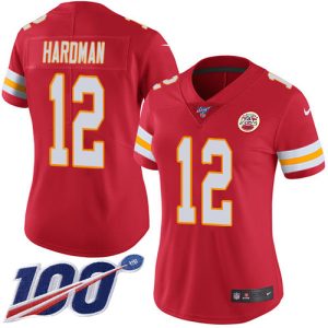 elite Chiefs #12 Mecole Hardman Red Team Color Women's Stitched NFL 100th Season Vapor Limited Jersey