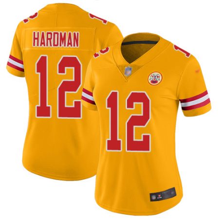 chiefs #12 mecole hardman gold women's stitched nfl limited inverted legend cheap jersey