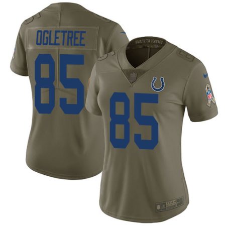 wholesale Colts #85 Andrew Ogletree Olive Women's Stitched NFL Limited 2024 Salute To Service Jersey