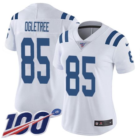 Colts #85 Andrew Ogletree White Women's Stitched NFL 100th Season Vapor Untouchable Limited Jersey