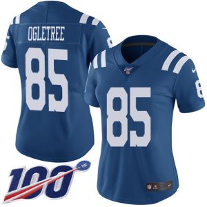 Colts #85 Andrew Ogletree Royal Blue Women's Stitched NFL Limited Rush 100th Season Jersey