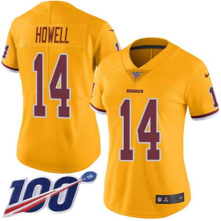 Commanders #14 Sam Howell Gold Women's Stitched NFL Limited Rush 100th Season Jersey