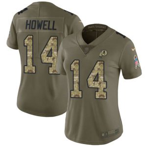 Commanders #14 Sam Howell Olive/Camo Women's Stitched NFL Limited 2024 Salute to Service Jersey