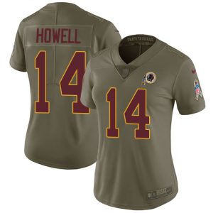 commanders #14 sam howell olive women's stitched nfl limited 2024 salute to service elite jersey