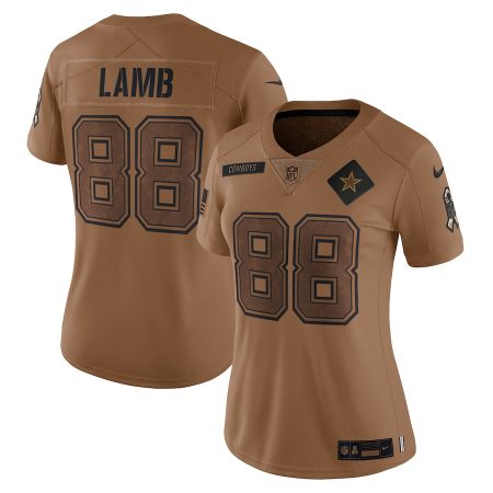 dallas cowboys #88 ceedee lamb women's 2024 salute to service limited elite jersey - brown