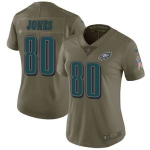 wholesale Eagles #80 Julio Jones Olive Women's Stitched NFL Limited 2024 Salute To Service Jersey