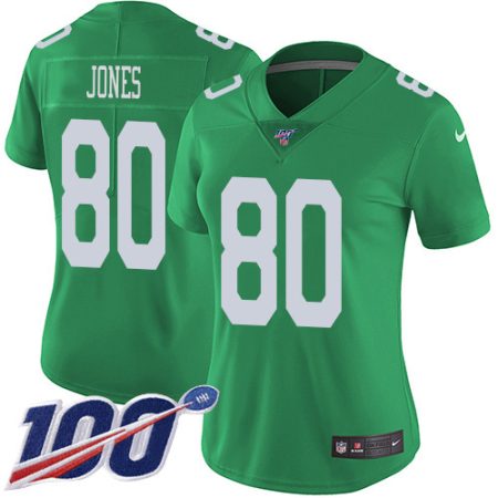 Eagles #80 Julio Jones Green Women's Stitched NFL Limited Rush 100th Season Jersey