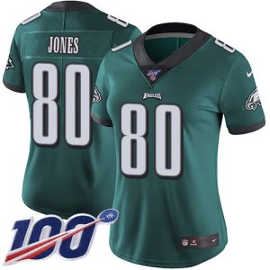 eagles #80 julio jones green team color women's stitched nfl 100th season vapor untouchable limited wholesale jersey