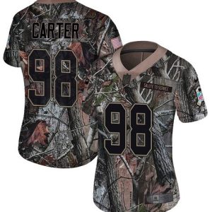 cheap Eagles #98 Jalen Carter Camo Women's Stitched NFL Limited Rush Realtree Jersey