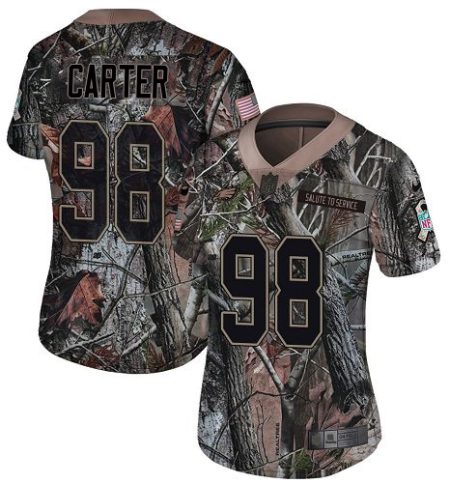 cheap Eagles #98 Jalen Carter Camo Women's Stitched NFL Limited Rush Realtree Jersey