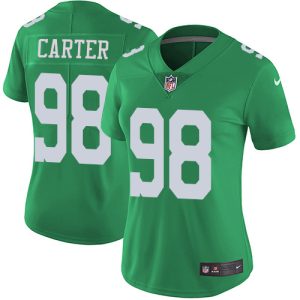 eagles #98 jalen carter green women's stitched nfl limited rush elite jersey