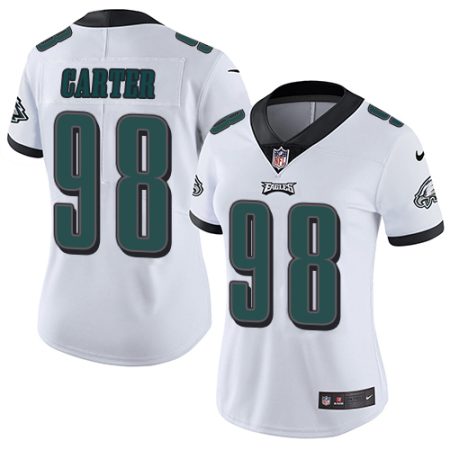 Eagles #98 Jalen Carter White Women's Stitched NFL Vapor Untouchable Limited Jersey