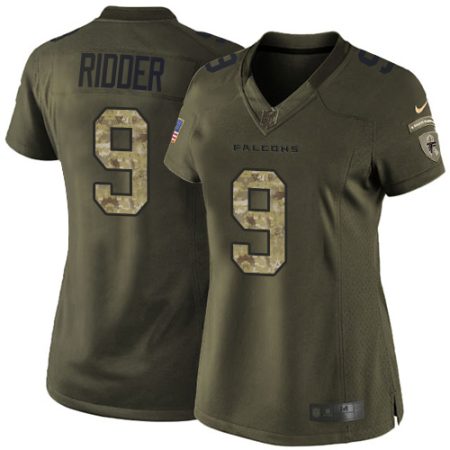 cheap Falcons #5 Desmond Ridder Green Stitched Women's NFL Limited 2024 Salute to Service Jersey