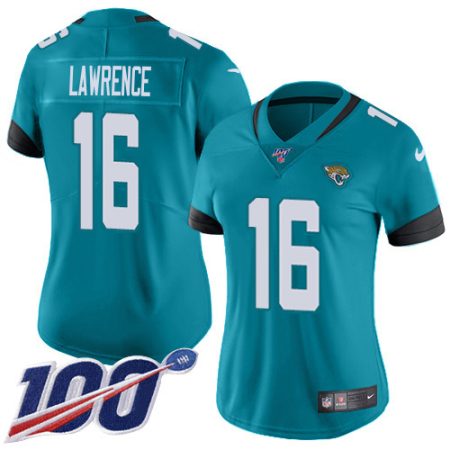 wholesale Jaguars #16 Trevor Lawrence Teal Green Alternate Women's Stitched NFL 100th Season Vapor Untouchable Limited Jersey