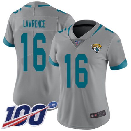 jaguars #16 trevor lawrence silver women's stitched nfl limited inverted legend 100th season cheap jersey