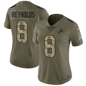 lions #8 josh reynolds olive/camo women's stitched nfl limited 2024 salute to service cheap jersey