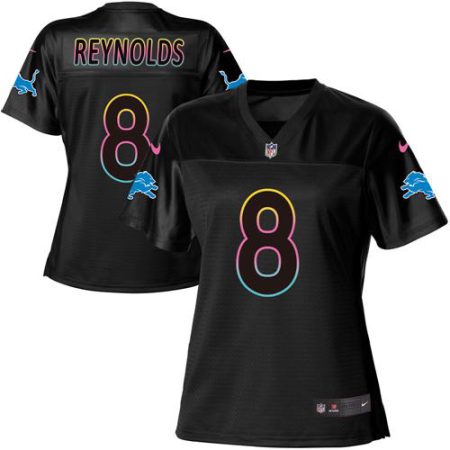 cheap Lions #8 Josh Reynolds Black Women's NFL Fashion Game Jersey