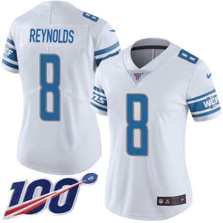 Lions #8 Josh Reynolds White Women's Stitched NFL 100th Season Vapor Untouchable Limited Jersey