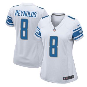 Lions #8 Josh Reynolds White Women's Stitched NFL Elite Jersey