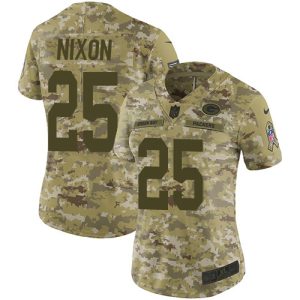 Packers #25 Keisean Nixon Camo Women's Stitched NFL Limited 2024 Salute To Service Jersey