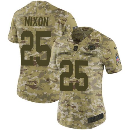 Packers #25 Keisean Nixon Camo Women's Stitched NFL Limited 2024 Salute To Service Jersey