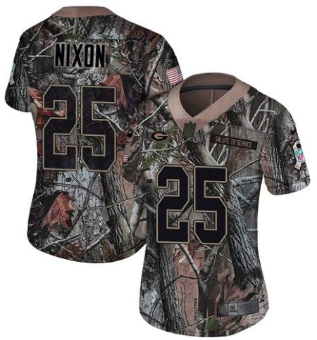 elite Packers #25 Keisean Nixon Camo Women's Stitched NFL Limited Rush Realtree Jersey