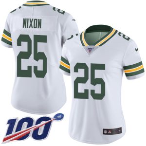 packers #25 keisean nixon white women's stitched nfl 100th season vapor untouchable limited cheap jersey