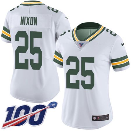 packers #25 keisean nixon white women's stitched nfl 100th season vapor untouchable limited cheap jersey