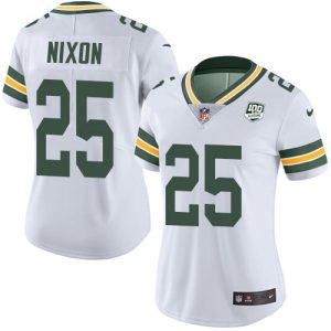 cheap Packers #25 Keisean Nixon White Women's 100th Season Stitched NFL Vapor Untouchable Limited Jersey