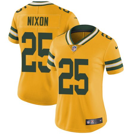 packers #25 keisean nixon yellow women's 100th season stitched nfl limited rush cheap jersey