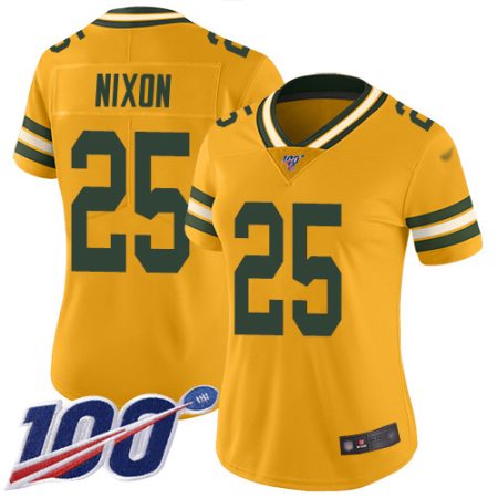 Packers #25 Keisean Nixon Gold Women's Stitched NFL Limited Inverted Legend Jersey