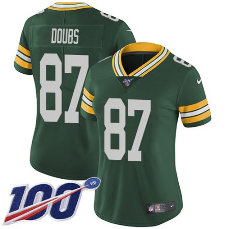 Packers #87 Romeo Doubs Green Team Color Women's Stitched NFL 100th Season Vapor Untouchable Limited Jersey