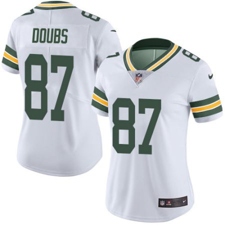 packers #87 romeo doubs white women's stitched nfl vapor untouchable limited cheap jersey