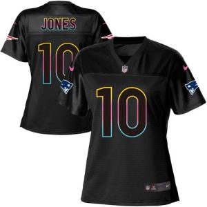 Patriots #10 Mac Jones Black Women's NFL Fashion Game Jersey